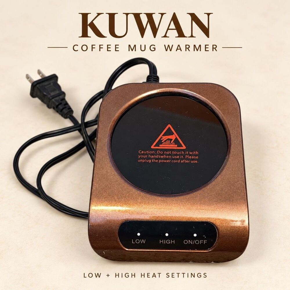KUWAN Electric Coffee Mug Warmer Bronze Brown – Low/High Settings